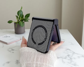 Samsung Z Flip Ledertasche: Magnetische Carbonfaser stoßfeste Abdeckung