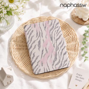 Custom Pink Gray Zebra Stripes Kindle Case, Kindle Paperwhite 2024 Cover, Kindle Colorsoft, Kindle 10/11/12 E-Reader Cover, Gift for Readers