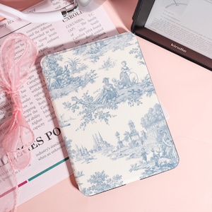 Toile de Jouy All new kindle case,Kindle Paperwhite 2024 Cover,Personalization Kindle Paperwhite,Kindle 10/11/12,E-Reader Cover,Gift For Her
