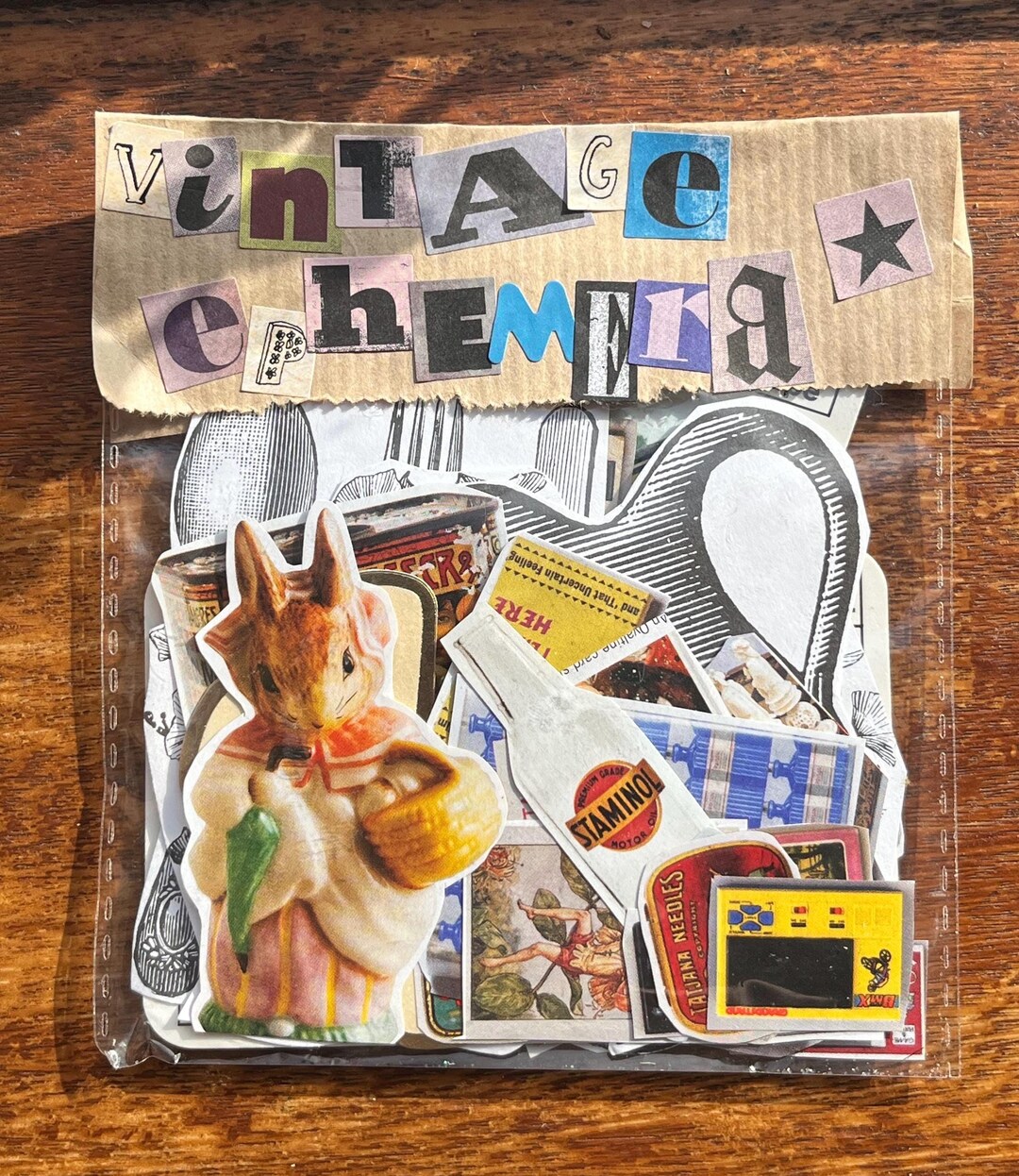Vintage Ephemera Pack | Junk Journal Supplies | Scrapbook Collage Kit ...