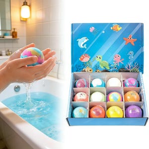 Ocean Bath Bombs with Surprise Toy Inside, 12-Pack Gift Set