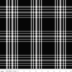 Fleur Noire by My Mind&#39;s Eye for Riley Blake C12521 Plaid Black