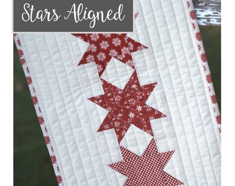 HNH208 Stars Aligned Tablerunner Quilt Pattern ~ PDF Pattern