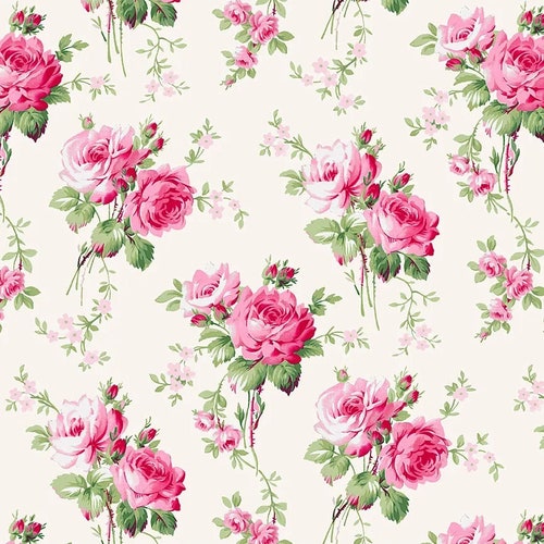 Barefoot Roses Classics Tanya Whelan Fabrics TW02 Cream Etsy