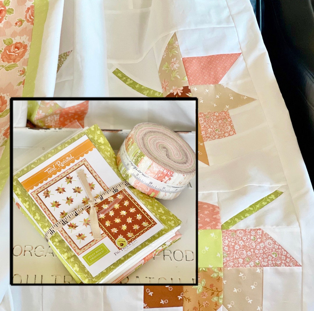 Twirl Quilt Kit Cinnamon and Cream by Fig Tree & Co for Moda 64.5 X 79. ...