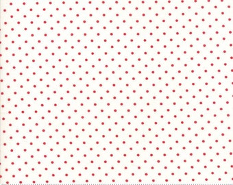 Essential Dots  - Moda - 8654 51 White Red ~ By the half yard ~