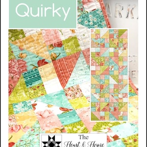 HNH203 Quirky Tablerunner PDF Pattern - Perfect to use with 5" squares
