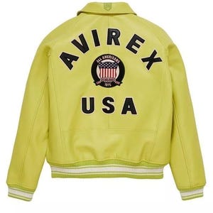 Men&#39;s Leather Varsity Jacket: Retro AVIREX Bomber, Hip Hop Streetwear
