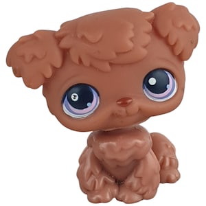 Figura vintage LPS Littlest Pet Shop, perro n.° 39 POODLE, 2004, Hasbro, marrón, generación 1, ojos rosados y morados, imán rojo, muy bueno. Ofrecemos envío combinado.