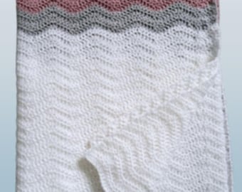 Ripple Blanket Crochet Pattern: Customizable Baby Blanket (PDF Download, US & UK Terms)