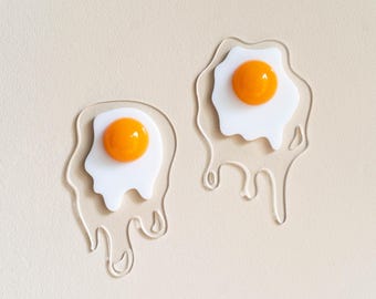 Fried Egg Wall Decor Unique Kitchen Wall Art dopamine decor-Funny Sunny side up Funny Breakfast Home Decor Epoxy resin wall art modern home