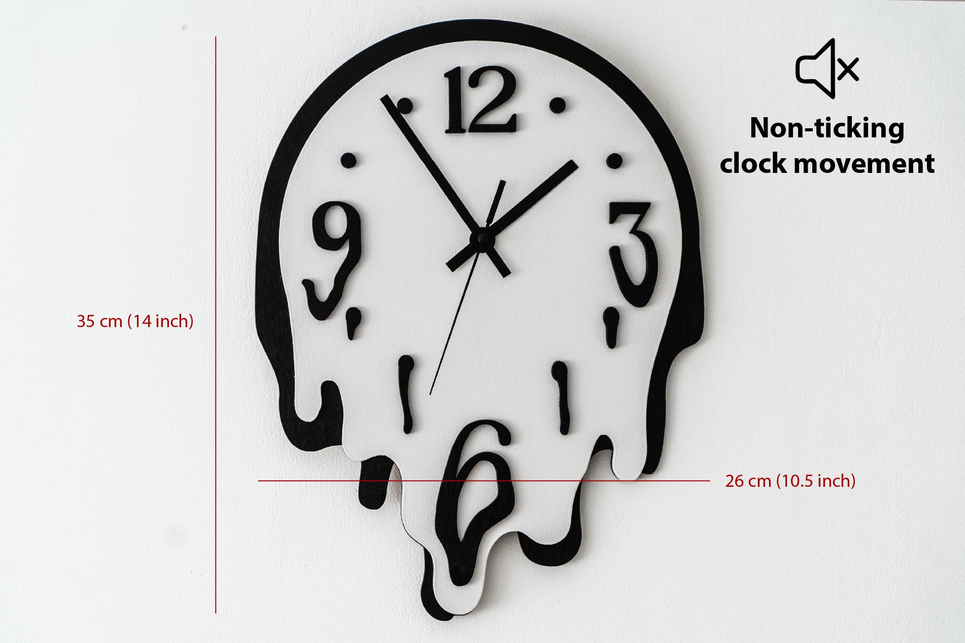 Melting Wall Clock Dopamine Decor Wood Wall Clock Funny Wall Decor ...