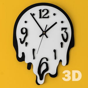 Melting Wall Clock Dopamine decor wood wall clock Funny wall decor Funky wall art Unique wall clock Surreal Dali-Inspired Decor