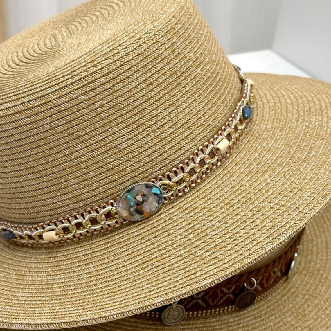 Personalized Embroidered Womens Straw Hat Spring And Summer Beach 