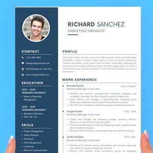 Resume Template | Word Resume Template | ATS Resume | Resume with Cover Letter | CV Template | Get Landed | Canva Resume Template