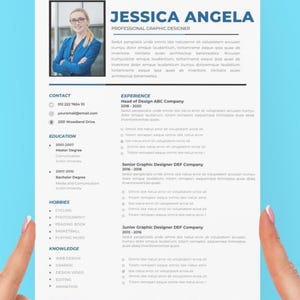 Resume Template | Canva Resume Template | CV Template | Get Landed | ATS Resume | Resume with Cover Letter | Word Resume Template