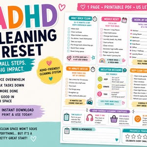 ADHD Reinigung Zurücksetzen Printable