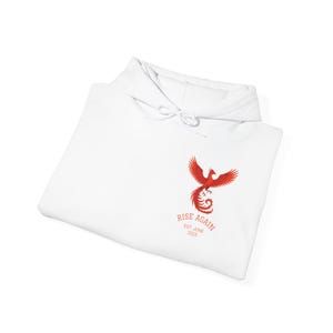 Fire Phoenix Unisex Hoodie with Personalisation - Customizable Sweatshirt, Mythical Bird Pullover, Personalized Hooded Jumper, Fantasy