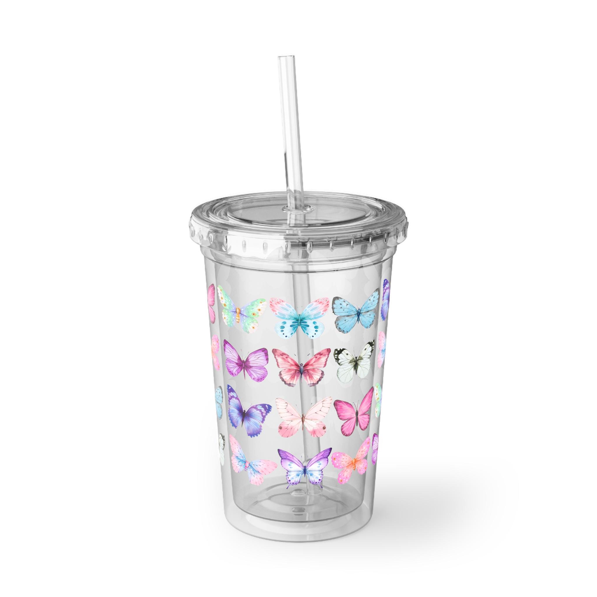 Colorful Butterfly Acrylic Tumbler, Cute Travel Cup for Women, Perfect for Summer Drinks, Gift for Nature Lovers, Eco-Friendly [...]