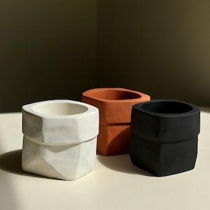 Fioriera Jesmonite realizzata a mano: vaso rustico per piante grasse