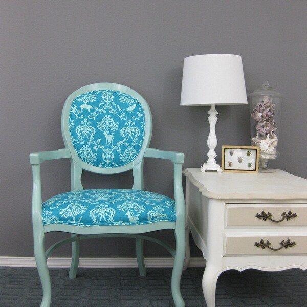RESERVED for Joanna - Wildlife damask chair