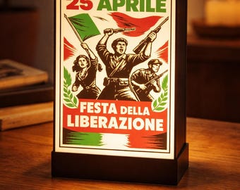 Lampa 3D z okazji Dnia Wyzwolenia – plik STL dla lampy LED | Patriotyczna włoska lampa do druku 3D