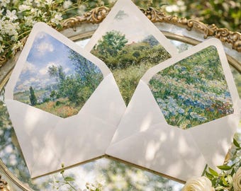 Rustic Wedding Envelope Liners, Wildflower Meadow Printable Insert, Countryside Stationery, Barn Wedding DIY