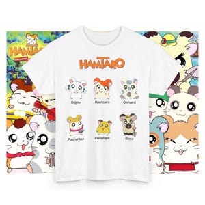 Camiseta Hamtaro Friends, regalo de fan de Hamtaro, camisa de anime retro, Hamtaro de dibujos animados, camiseta nostálgica de los años 90, idea de regalo de Hamtaro, ropa unisex Hamtaro