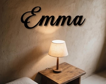 Palavras de metal personalizadas – Nome de parede personalizado – Decoração de berçário – Placa de parede de metal – Presente de casamento – Arte em metal com logotipo de empresa – Chá de bebê