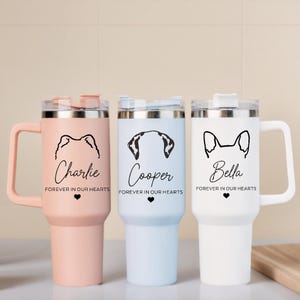 Vaso personalizado para mamá de perro, vaso delgado para amantes de los perros, regalo personalizado para mamá de perro, taza de viaje para llevar, taza conmemorativa para amantes de las mascotas