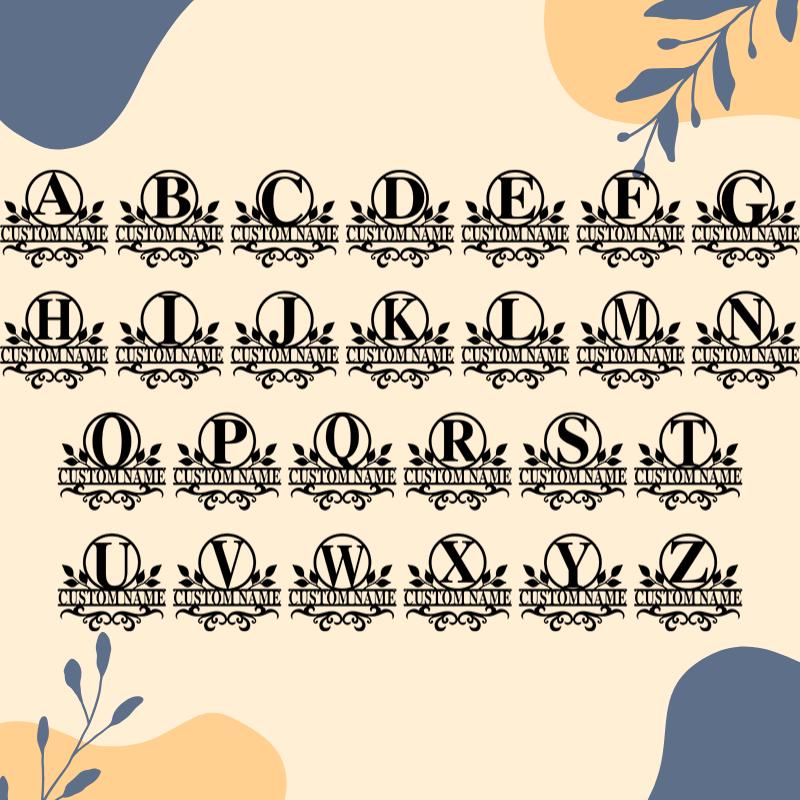 Personalized Metal Family Name Sign | Custom Last Name Monogram Wall ...