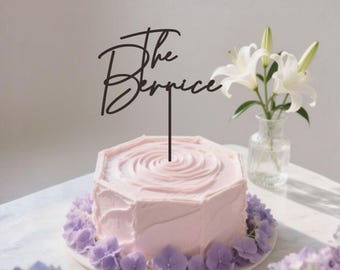 Custom Surname Wedding Cake Topper– Elegant Acrylic Design, Custom Wedding cake topper-Surname cake decoration Anniversary Decor Family Name