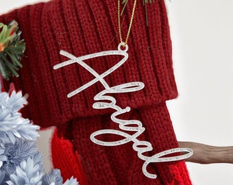 Etiquetas de nome para meias Etiqueta de nome de acrílico para meias de Natal Etiqueta de nome personalizada para meias Etiquetas de nome de meias cortadas a laser Nomes de Natal