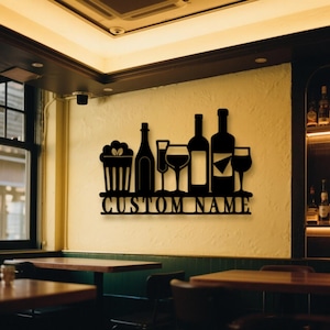 Personalisierte Kaffeebar Metall Namen Schild Benutzerdefinierte Laser Cut, Cup Bar Schild, Pub Schild, Lounge Dekor, Kaffee Liebhaber Wand Kunst Dekor Küche Namen Schild
