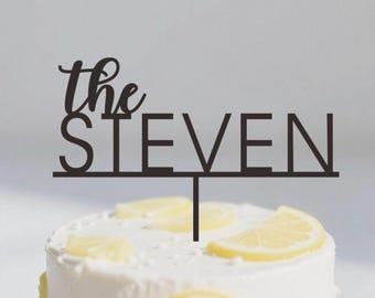 Wedding Cake Topper The Surname with Hearts Cake Topper , Personalized Acrylic Cake Topper, Personalised Family Name Surname cake decoration
