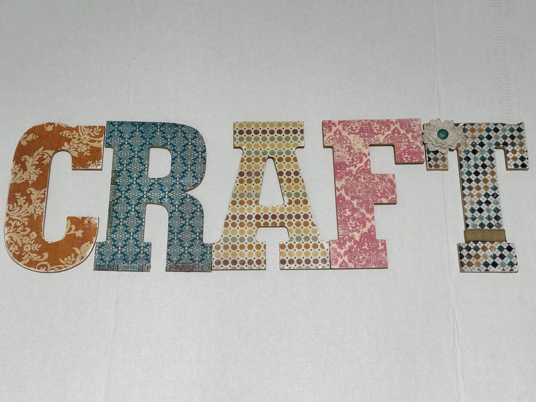 Handmade Thin Wood CRAFT Wall Sign Letters Mod Podge Creative - Etsy