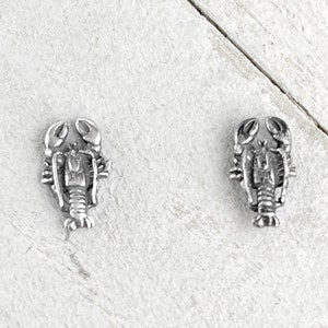 Lobster Stud Earrings Sterling Silver Small