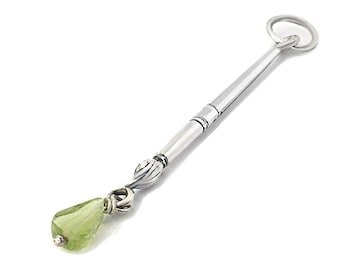Artist Paintbrush Sterling Silver Pendant with Peridot Paint Droplet or Various Stones