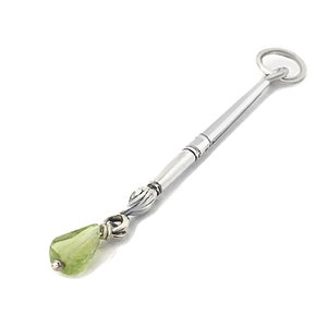 Artist Paintbrush Sterling Silver Pendant with Peridot Paint Droplet or Various Stones