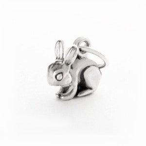 Little Bunny Rabbit Sterling Silver Charm, Cutest Bunny Charm, Tiny Rabbit Silver Charm, Rabbit Pendant, Sterling Silver Charm