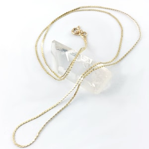 Dainty 14k Gold Serpentine Chain - 16 inch Sparkly Flat Snake Chain