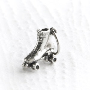 Retro Roller Skate Sterling Silver Charm, Tiny Roller Skate Charm, Roller Derby,  Roller Skate Pendant, Classic Roller Skate Charm