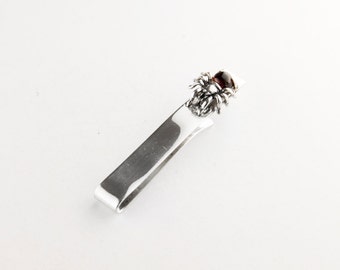 Tie Clip tie needle design silver 925 crystal stone stainless KN129