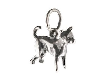 Kleine sterlingzilveren hondenbedel chihuahua