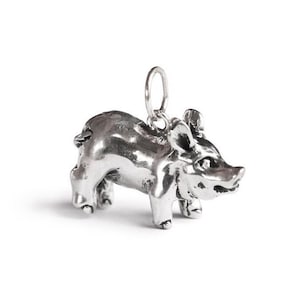Pig 3D Sterling Silver Charm