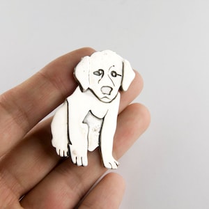 Adorable Labrador Puppy Sterling Silver Brooch