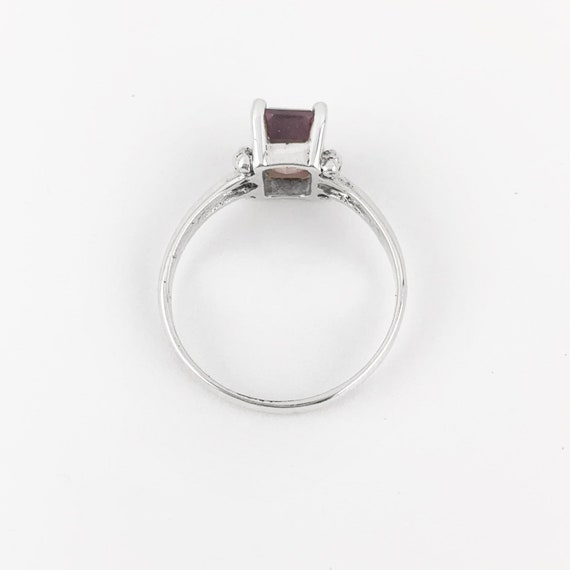 Emerald Cut Amethyst Ring in Sterling Silver, Vin… - image 5