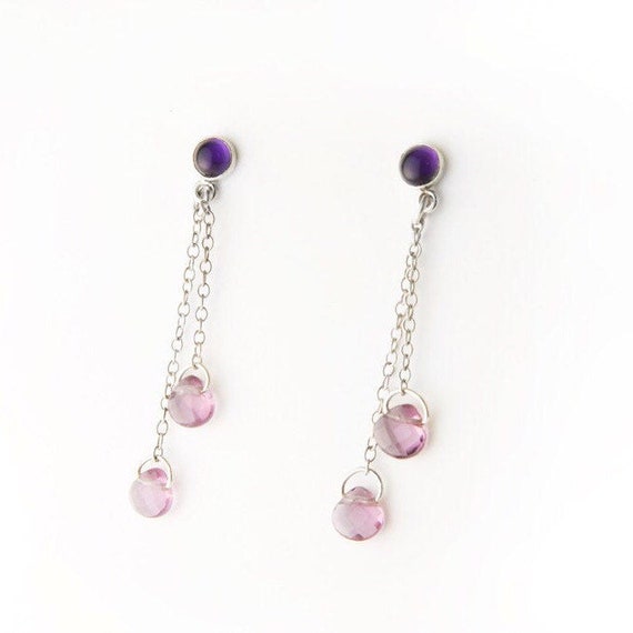 Amethyst Queen Sterling Silver Post Earrings - image 2