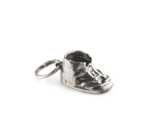 Baby Shoe Charm in Sterling Silver, Little Baby S… - image 1