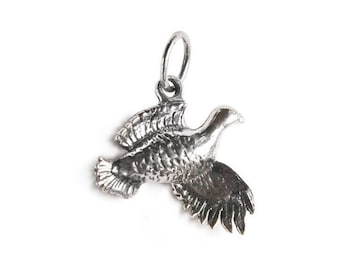 Quail Sterling Silver Charm Pendant, Bird Silver Pendant, California State Bird Charm